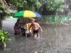 Banjir di Kalibata Timur Jakarta Selatan karena Hujan Deras selama 1 Jam