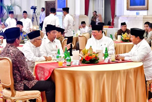 Acara Bukber di Istana Negara: Prabowo Subianto dan Jokowi Terlihat Akrab